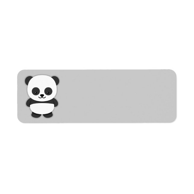 Animated Panda Bear Return Address Label (Front)