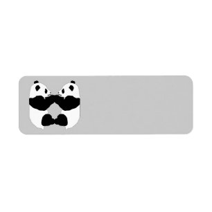 Animated Panda Bears Return Address Label