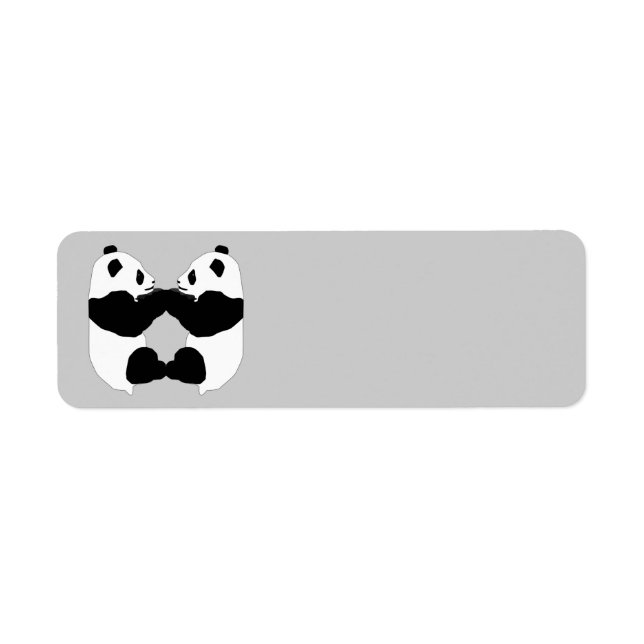 Animated Panda Bears Return Address Label (Front)