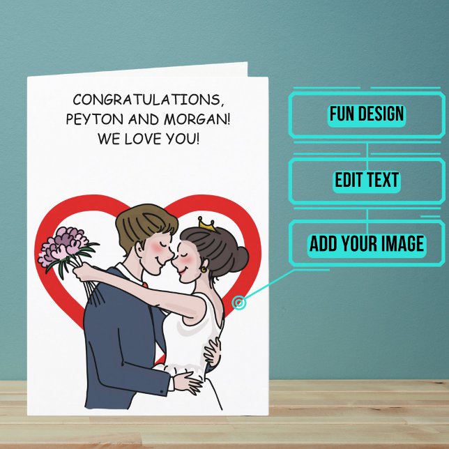 Animated Princess Wedding Day Congratulations Card (Send your love and congratulations with a modern and unique twist.)