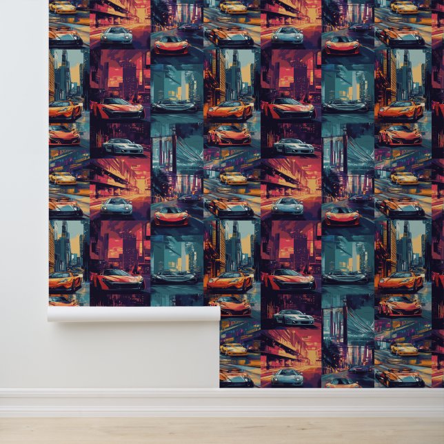 Animated retro race car pop art fantasy world wallpaper (Application)