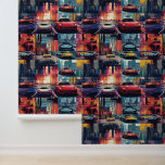 Animated retro race car pop art fantasy world wallpaper<br><div class="desc">Solutions for the interior decor.</div>
