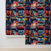 Animated retro race car pop art fantasy world