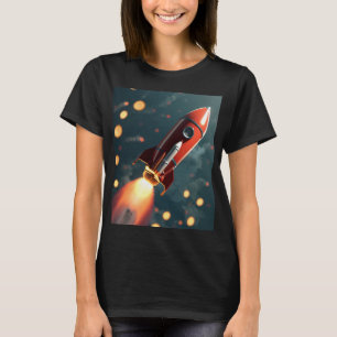 Animated rocket launching showing supercharge T-Shirt