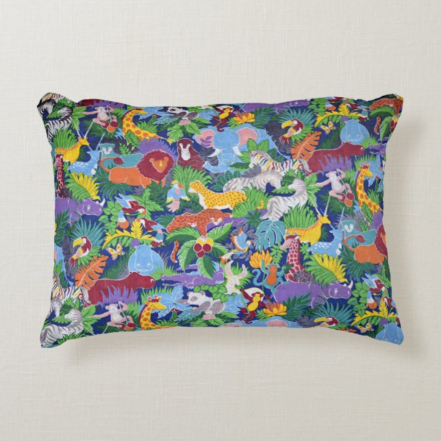 Animated Safari Animals Decorative Cushion (Front)