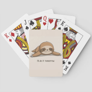 Animated Sloth background Playing Cards