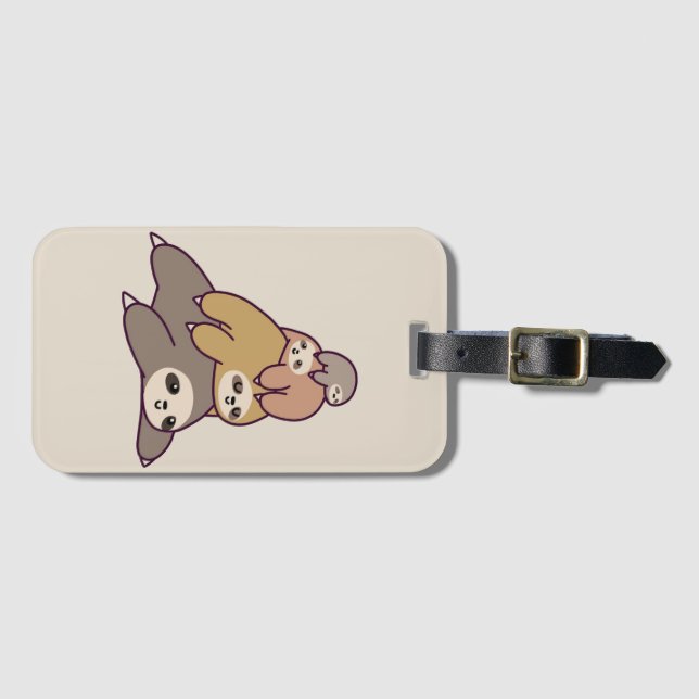 Animated Sloths Luggage Tag (Front Horizontal)