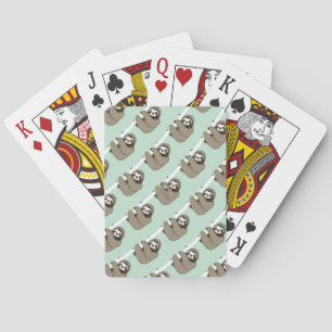 Animated sloths playing cards