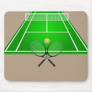 Animated Tennis Court and rackets Mouse Pad
