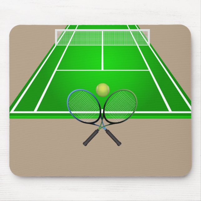 Animated Tennis Court and rackets Mouse Pad (Front)