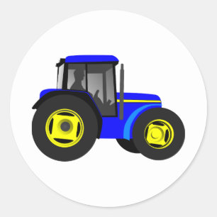 Animated Tractor Classic Round Sticker