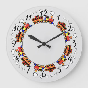 Animated Train Large Clock