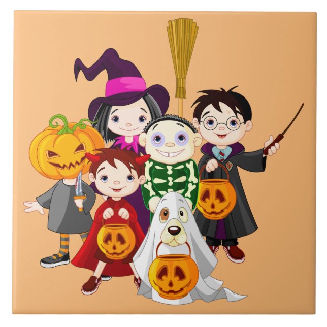 Animated Trick or Treat Children Tile (Front)