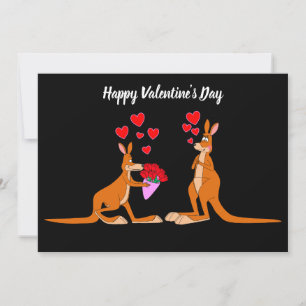 Animated Valentine's Day Kangaroos flat card