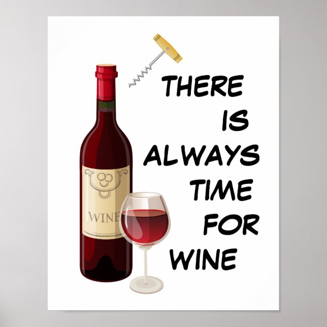Animated wine bottle and glass poster (Front)