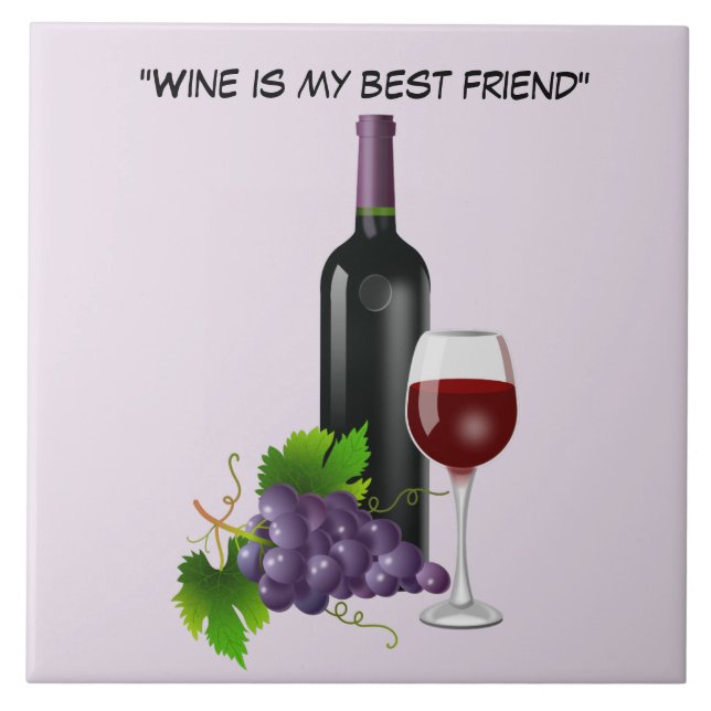 Animated wine bottle with glass ceramic tile (Front)