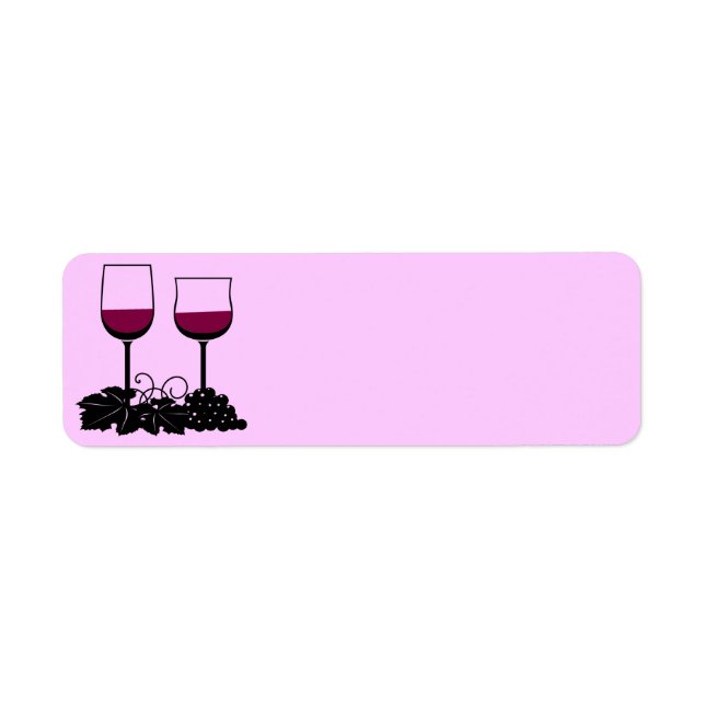 Animated Wine Glasses Return Address Label (Front)