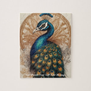 Animation Boho peacock Jigsaw Puzzle