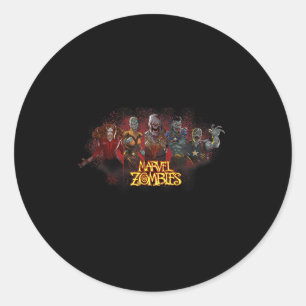 Animation Zombies Undead Heroes And Villains  Classic Round Sticker