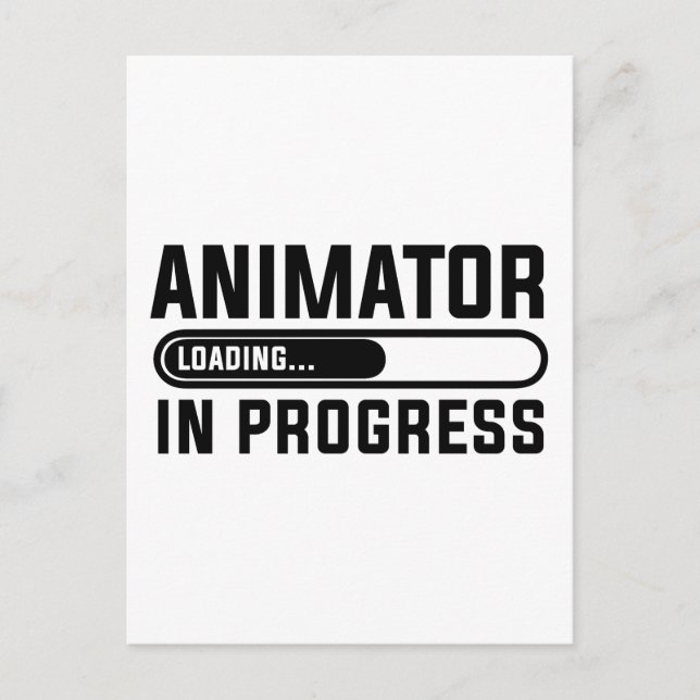Animator in progress studying postcard (Front)