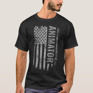 Animator USA Flag Distressed design friends T-Shirt