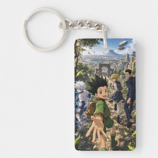 Anime Adventure Characters Custom Rectangle Keycha Key Ring (Front)