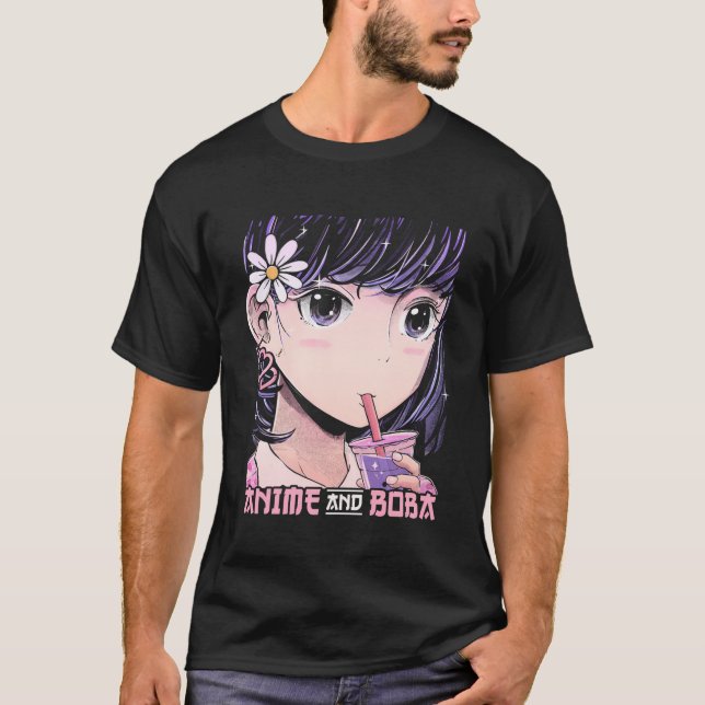 Anime And Boba Boba Bubble Tea Kawaii Anime T-Shirt (Front)