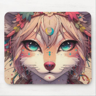 Anime animal mouse pad, anime cat mouse pad