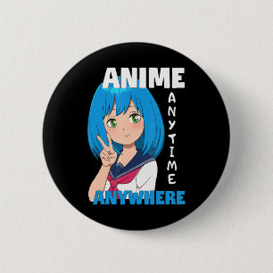 Anime Anytime Anywhere Anime Girl  6 Cm Round Badge