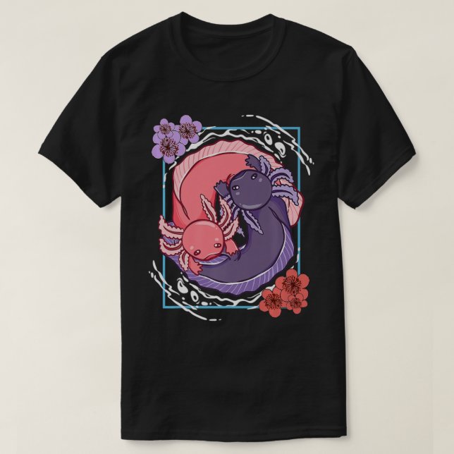 Anime Axolotl Waifu Who Love Anime Ramen And Sketc T-Shirt (Design Front)