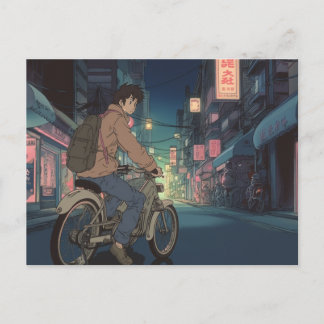 Anime Bike Holiday Postcard