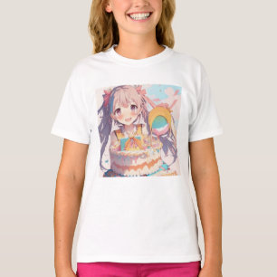 Anime Birthday Girl Pastel Colours T-Shirt