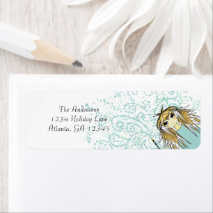 Anime Birthday Party Invitation Return Address Return Address Label