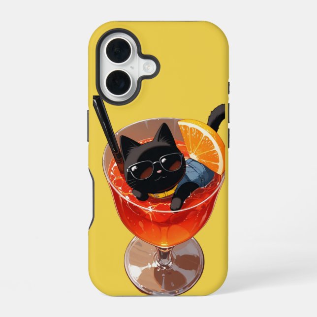 ANIME BLACK CAT  iPhone 16 CASE (Back)