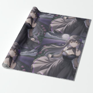 Anime Black & Purple Wrapping Paper