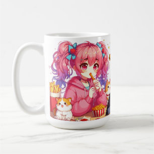Anime Bliss: Girl, Potatoes, and Pet Coffee Mug