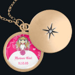 Anime Blonde Fuchsia Wedding Flower Girl Necklace<br><div class="desc">Flower Girl Keepsake Wedding Party Necklace Wedding Keepsake Wedding Party Necklaces - to change background colour - click customise - click edit - choose last tool in drop down menu and choose from one of the colours shown or enter your rgb hex code for your custom wedding colour- to change...</div>