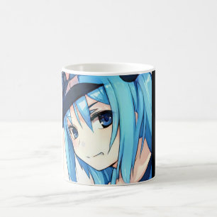 Anime blue-haired girl blue eyes Coffee Mug