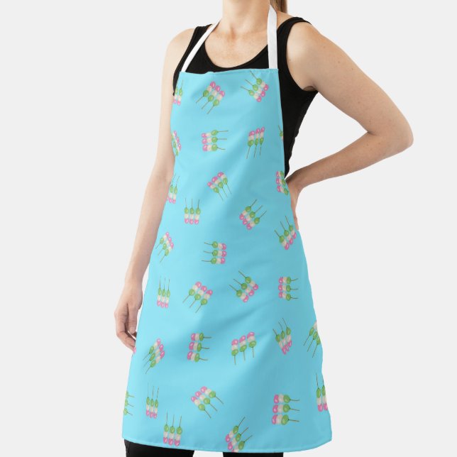Anime Blue Pastel Dango All-Over Print Apron (Insitu)