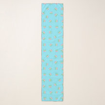 Anime Blue Pastel Dango Chiffon Scarf