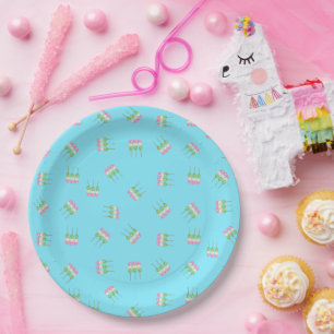 Anime Blue Pastel Dango Paper Plate