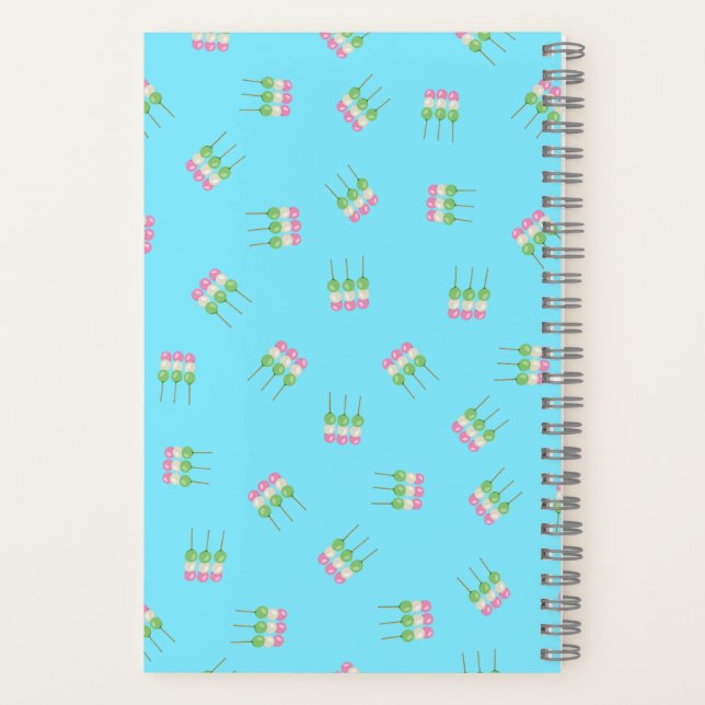 Anime Blue Pastel Dango Spiral Notebook (Back)