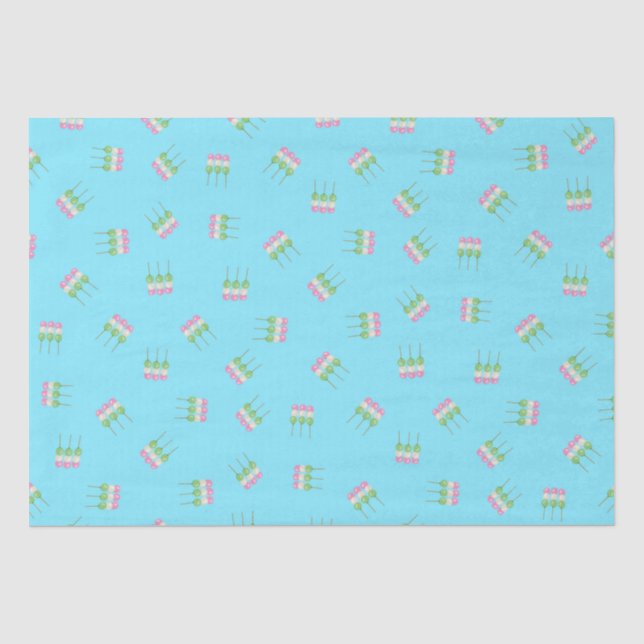 Anime Blue Pastel Dango Tissue Paper (Front)