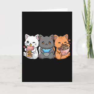 Anime Bo Tea Bubble Tea Gaming Gamer Ramen Cat Card