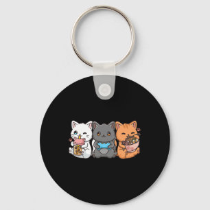 Anime Bo Tea Bubble Tea Gaming Gamer Ramen Cat  Key Ring