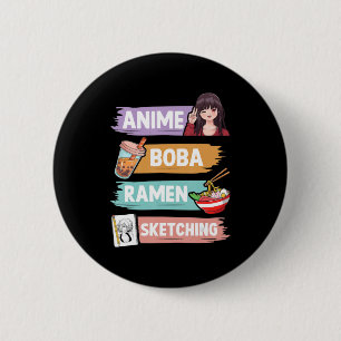 Anime Boba Ramen Sketching Otaku Kawaii Anime Girl 6 Cm Round Badge