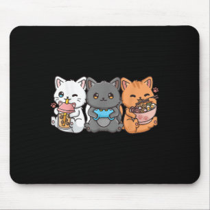 Anime Boba Tea Bubble Tea Gaming Gamer Ramen Cat  Mouse Pad