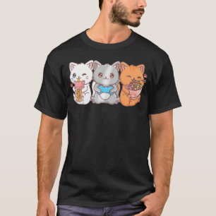 Anime Boba Tea Bubble Tea Gaming Gamer Ramen Cat   T-Shirt