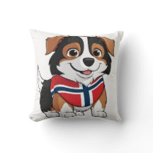 Anime Border Collie with Norway Flag