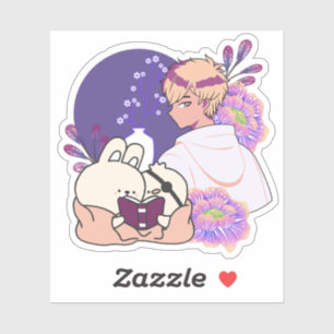 Anime Boy and Animals with Eye Patch Art